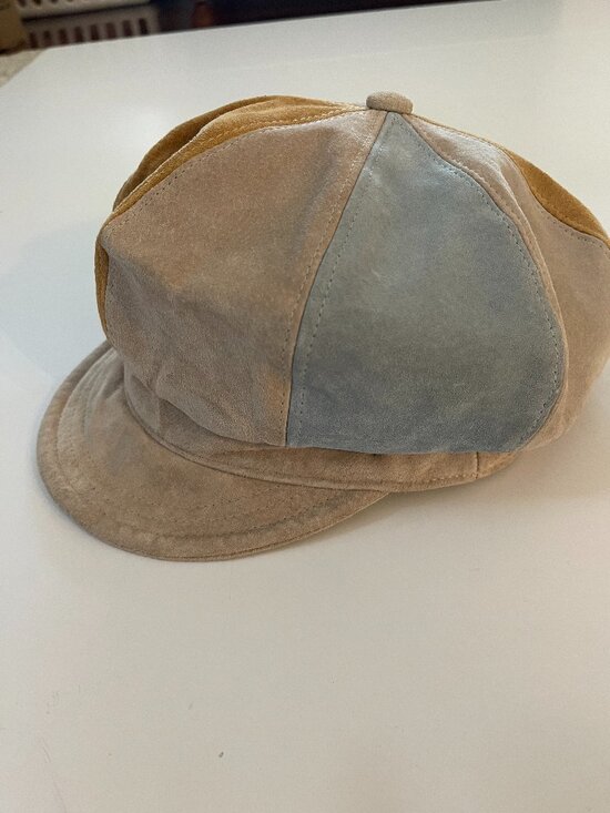 Vintage Y2K Liz Claiborne Suede Patchwork Baker Boy Hat